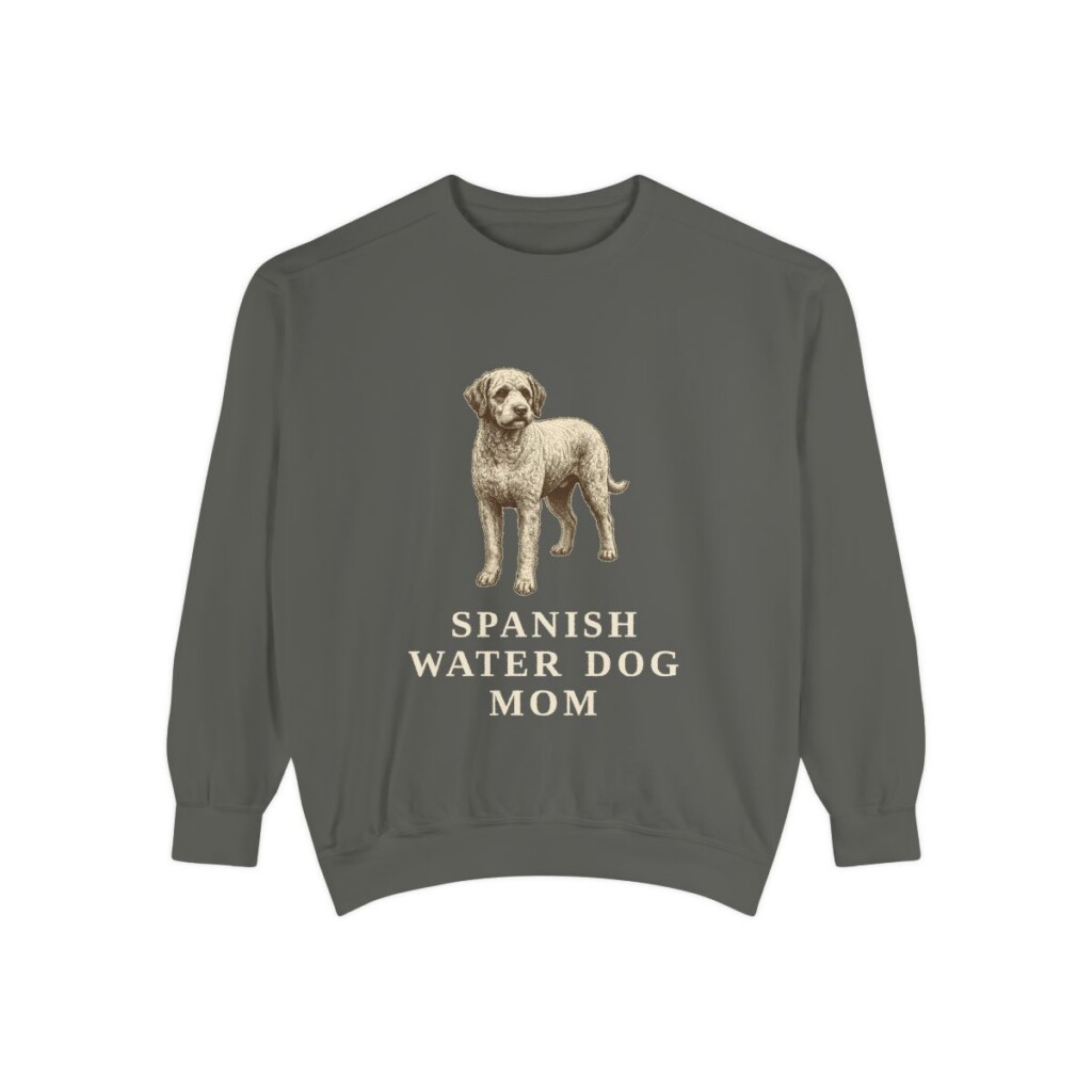 Spanish Water Dog Mom Sweatshirt, Pepper, front view