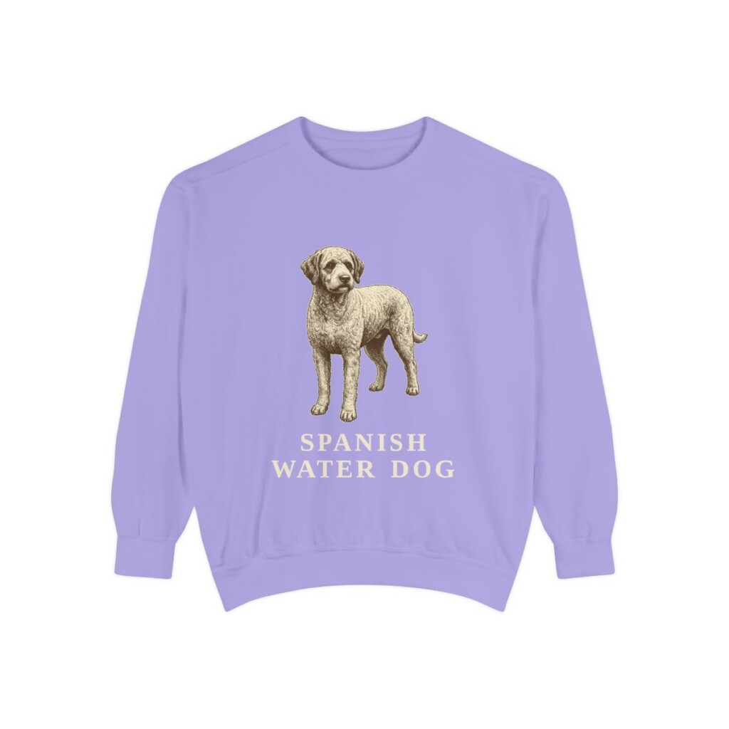 Spanish Water Dog Sweatshirt, Violet, front view