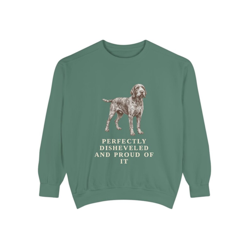 Spinone Italiano Humor Sweatshirt, Light Green, front view