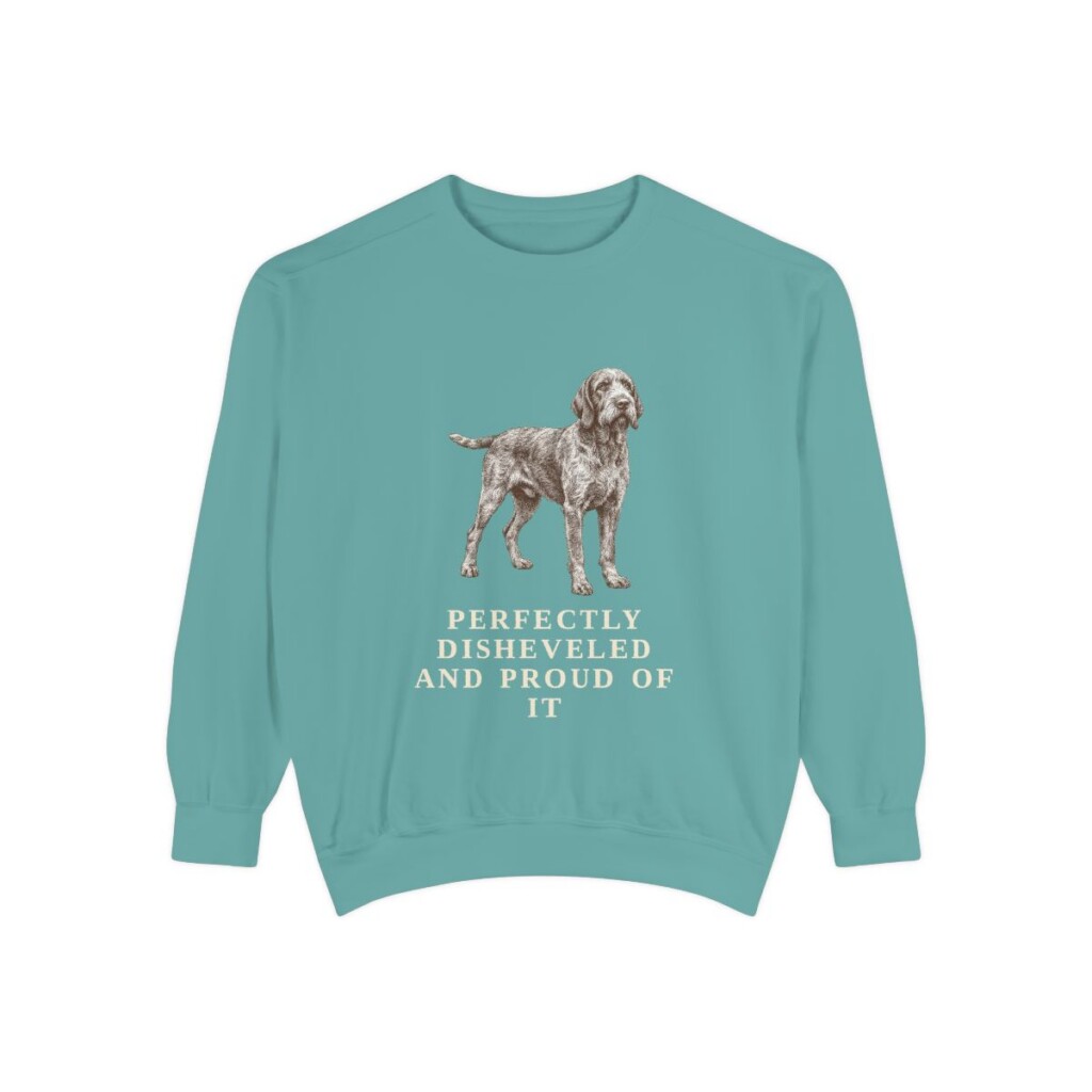 Spinone Italiano Humor Sweatshirt, Seafoam, front view