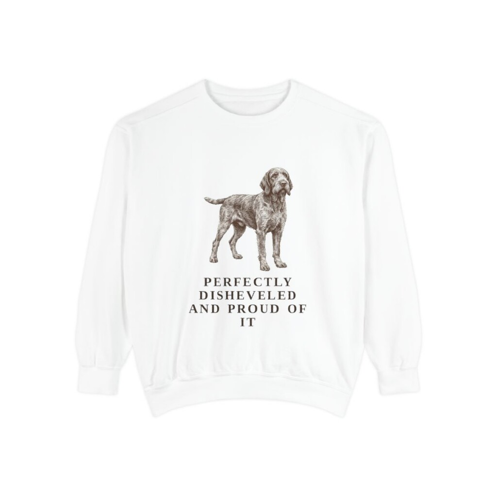 Spinone Italiano Humor Sweatshirt, White, front view
