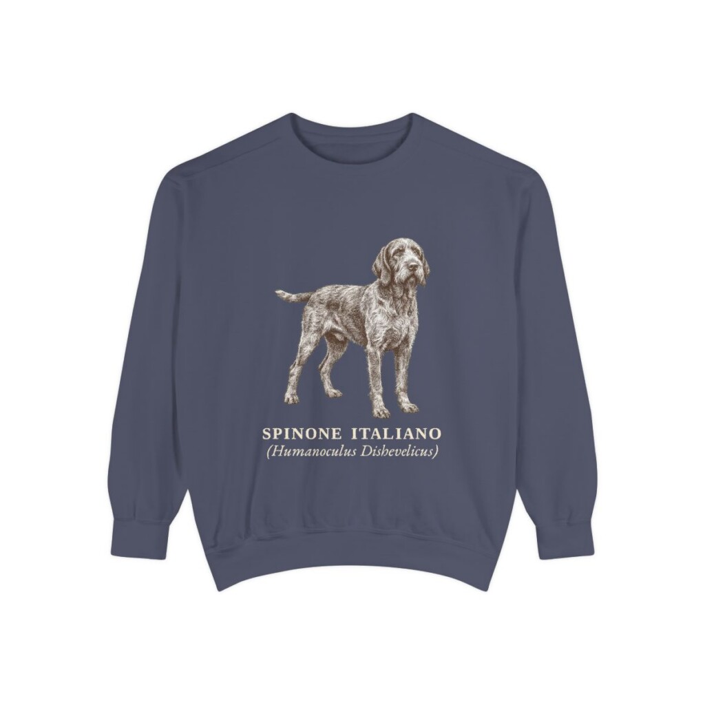 Spinone Italiano Latin Sweatshirt, Denim, front view