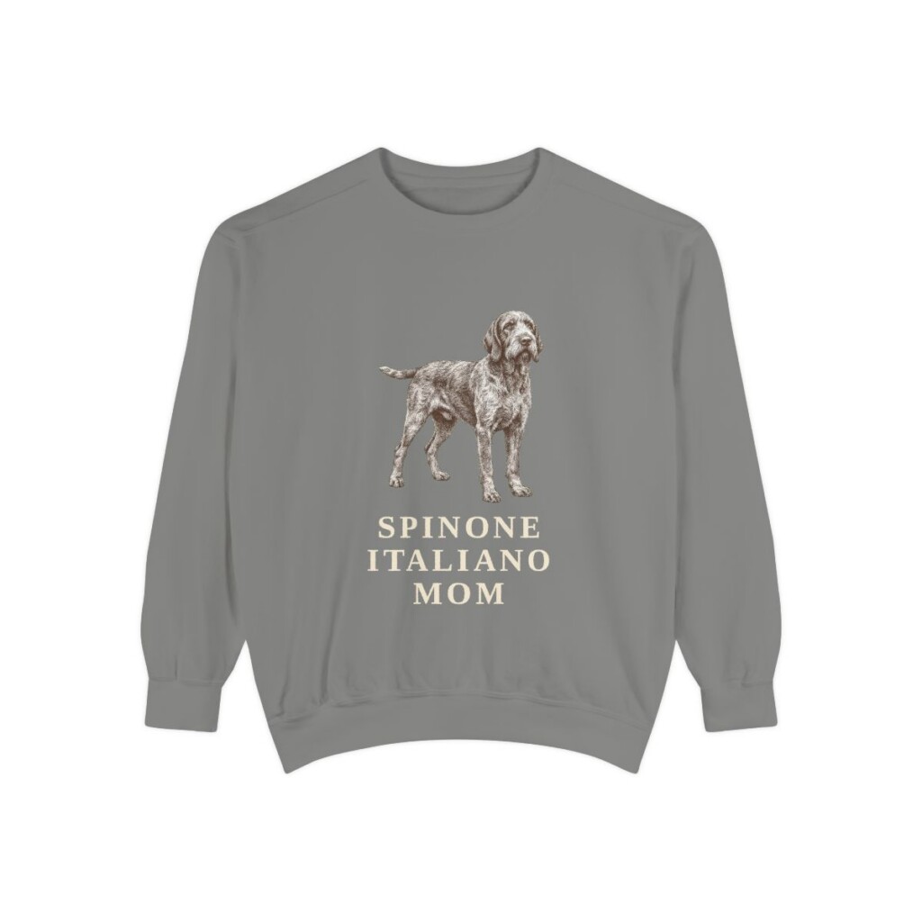 spinone-italiano-sweatshirt-mom-grey Spinone Italiano Mom Sweatshirt, Grey, front view