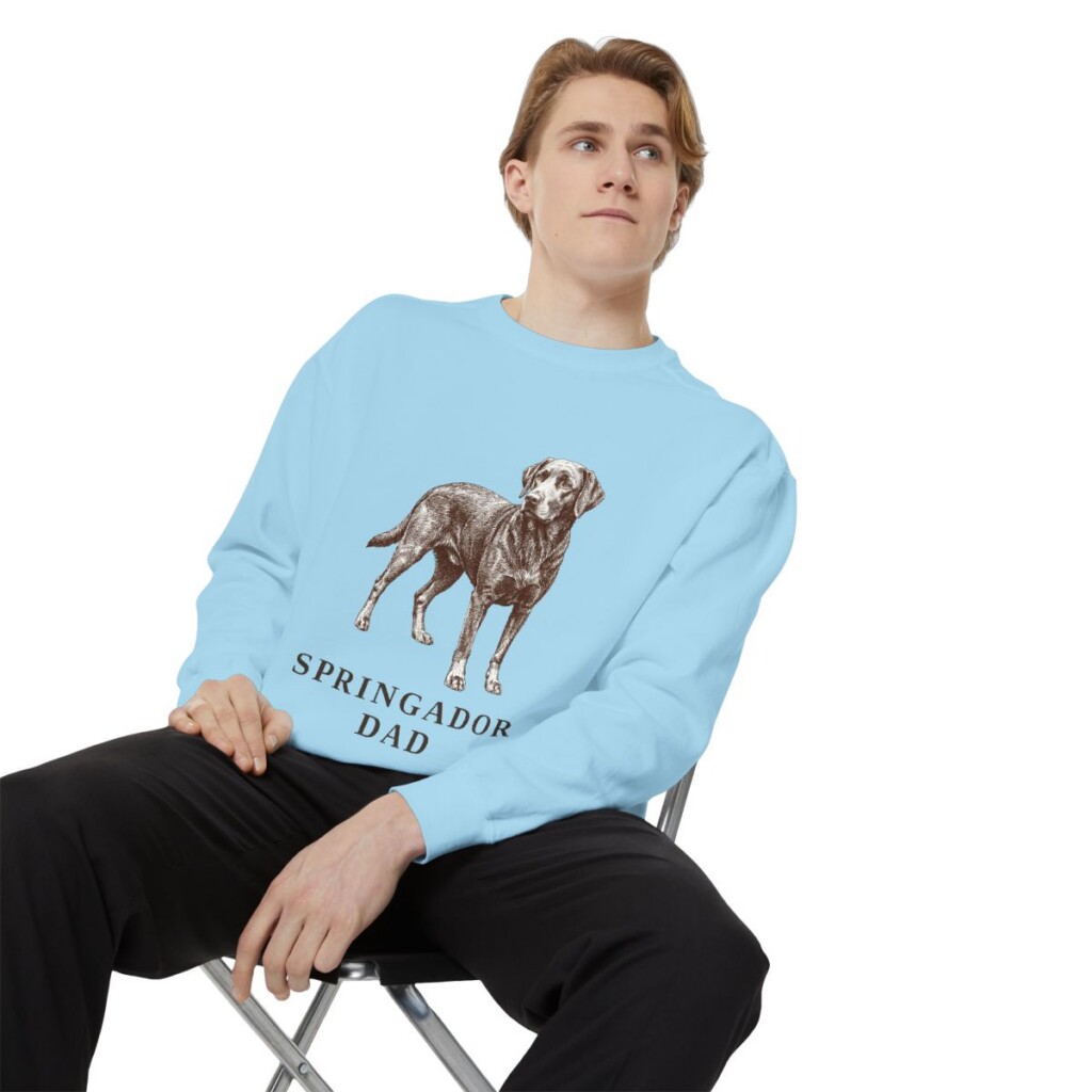 Springador Dad Sweatshirt, Chambray, person 1 context