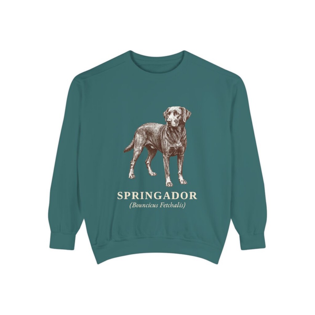 springador-sweatshirt-latin-blue-spruce Springador Latin Sweatshirt, Blue Spruce, front view