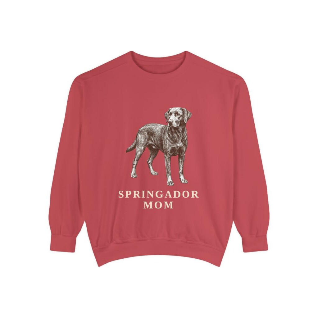 springador-sweatshirt-mom-crimson Springador Mom Sweatshirt, Crimson, front view