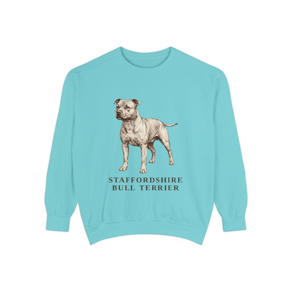 Staffordshire Bull Terrier Sweatshirt, Chalky Mint, front view