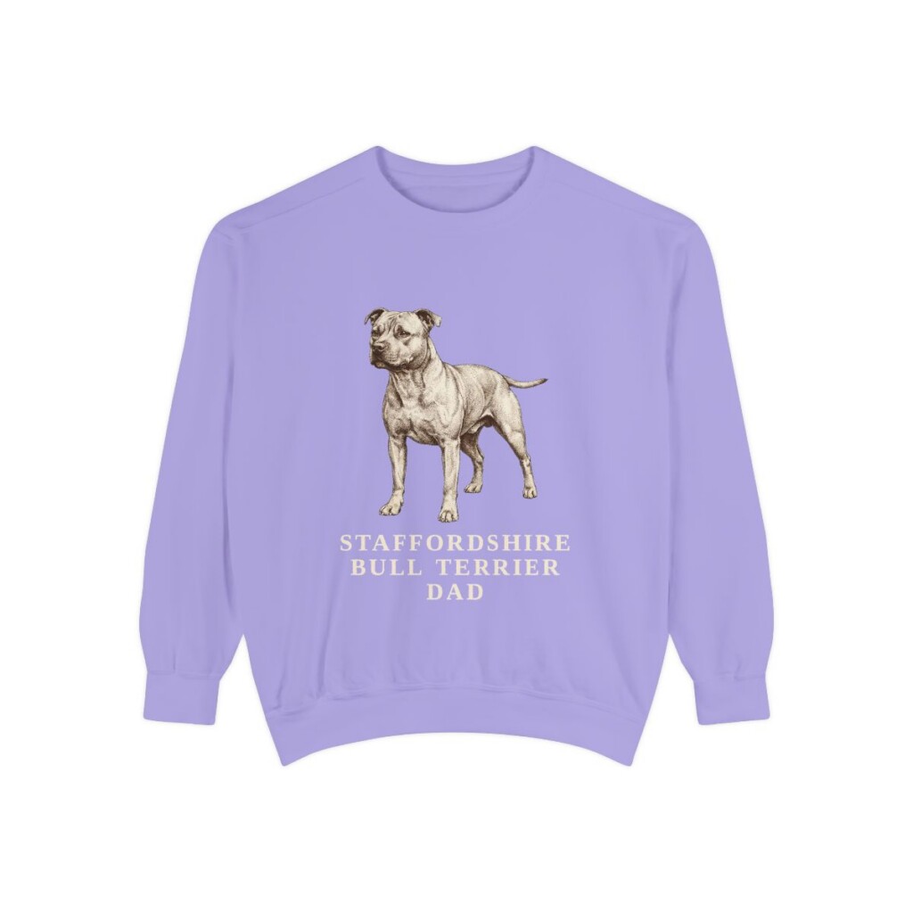 Staffordshire Bull Terrier Dad Sweatshirt, Violet, front view