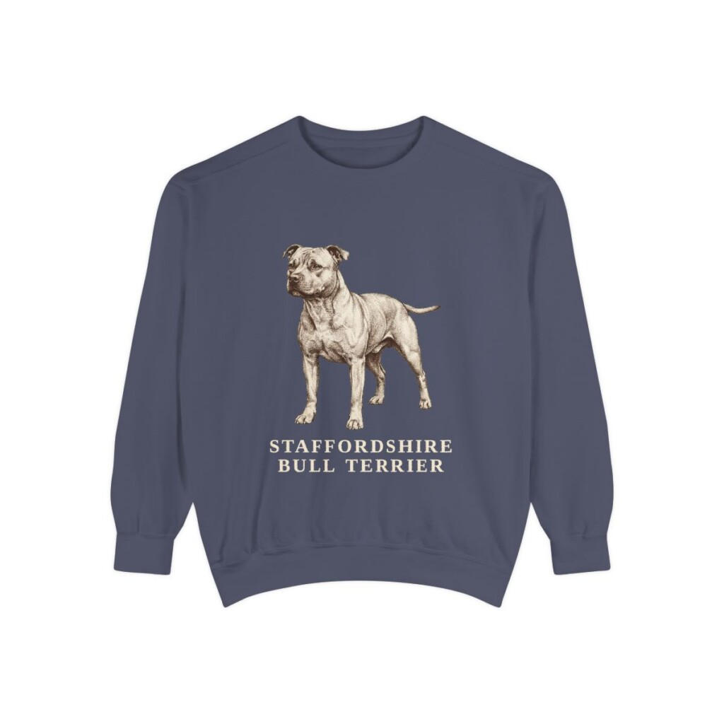 Staffordshire Bull Terrier Sweatshirt, Denim, front view