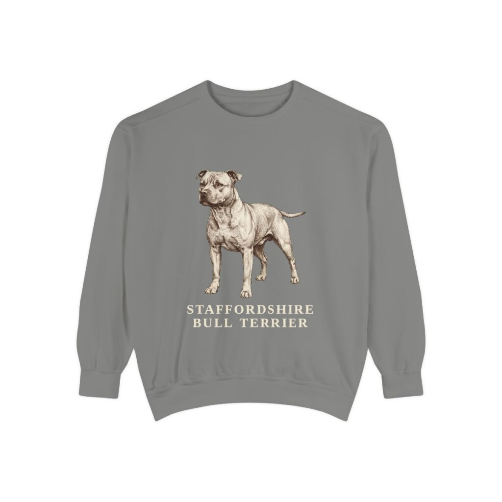 Staffordshire Bull Terrier Sweatshirt, Grey, front view