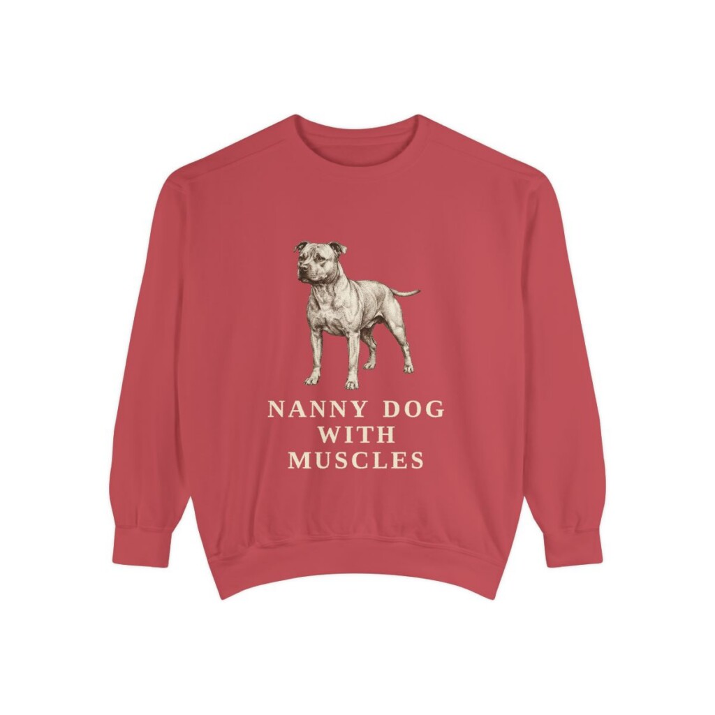 Staffordshire Bull Terrier Humor Sweatshirt, Crimson, front view