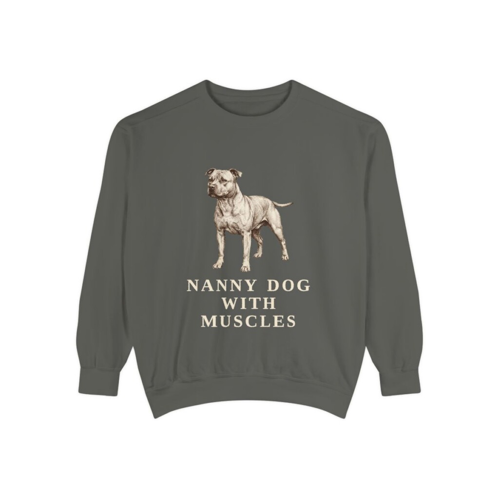 Staffordshire Bull Terrier Humor Sweatshirt, Pepper, front view