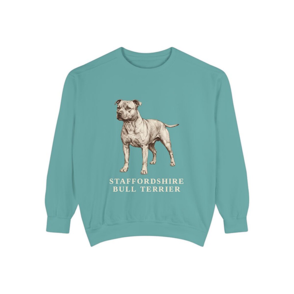 Staffordshire Bull Terrier Sweatshirt, Seafoam, front view