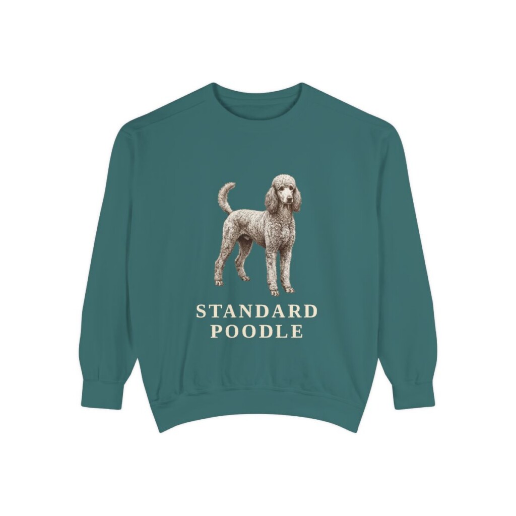 Standard Poodle Sweatshirt, Blue Spruce, front view