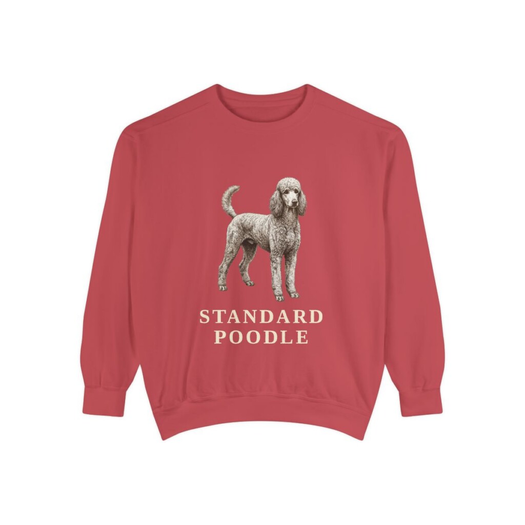 Standard Poodle Sweatshirt, Crimson, front view