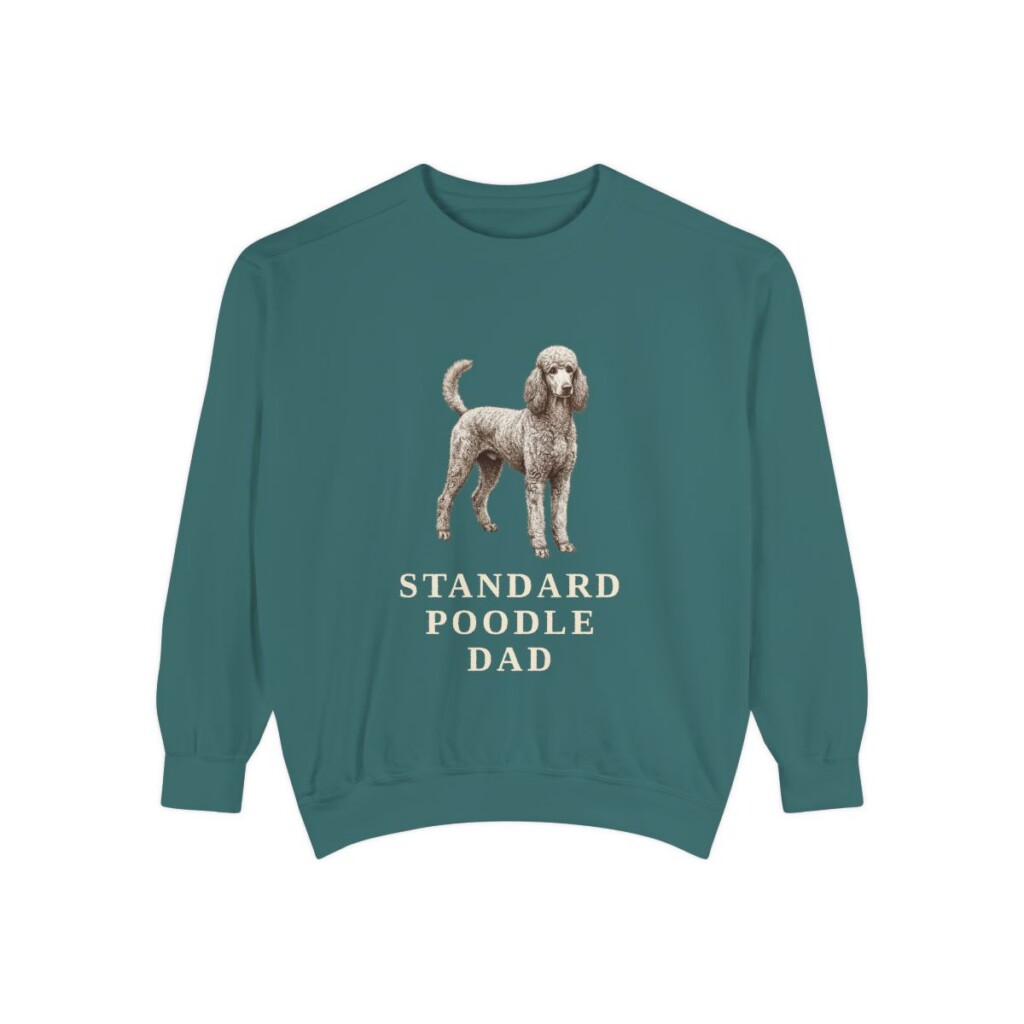 Standard Poodle Dad Sweatshirt, Blue Spruce, front view