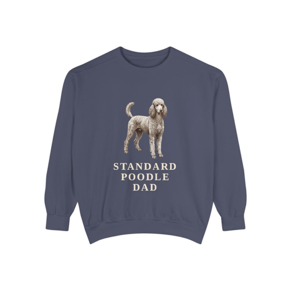 Standard Poodle Dad Sweatshirt, Denim, front view