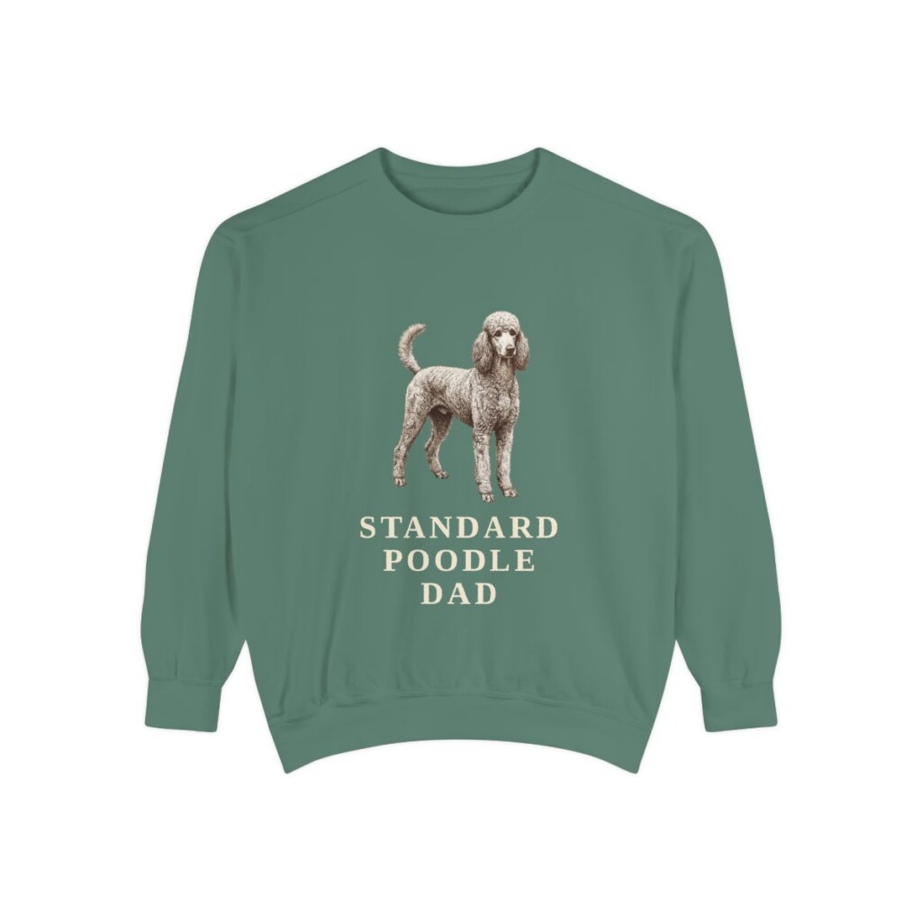 Standard Poodle Dad Sweatshirt, Light Green, front view