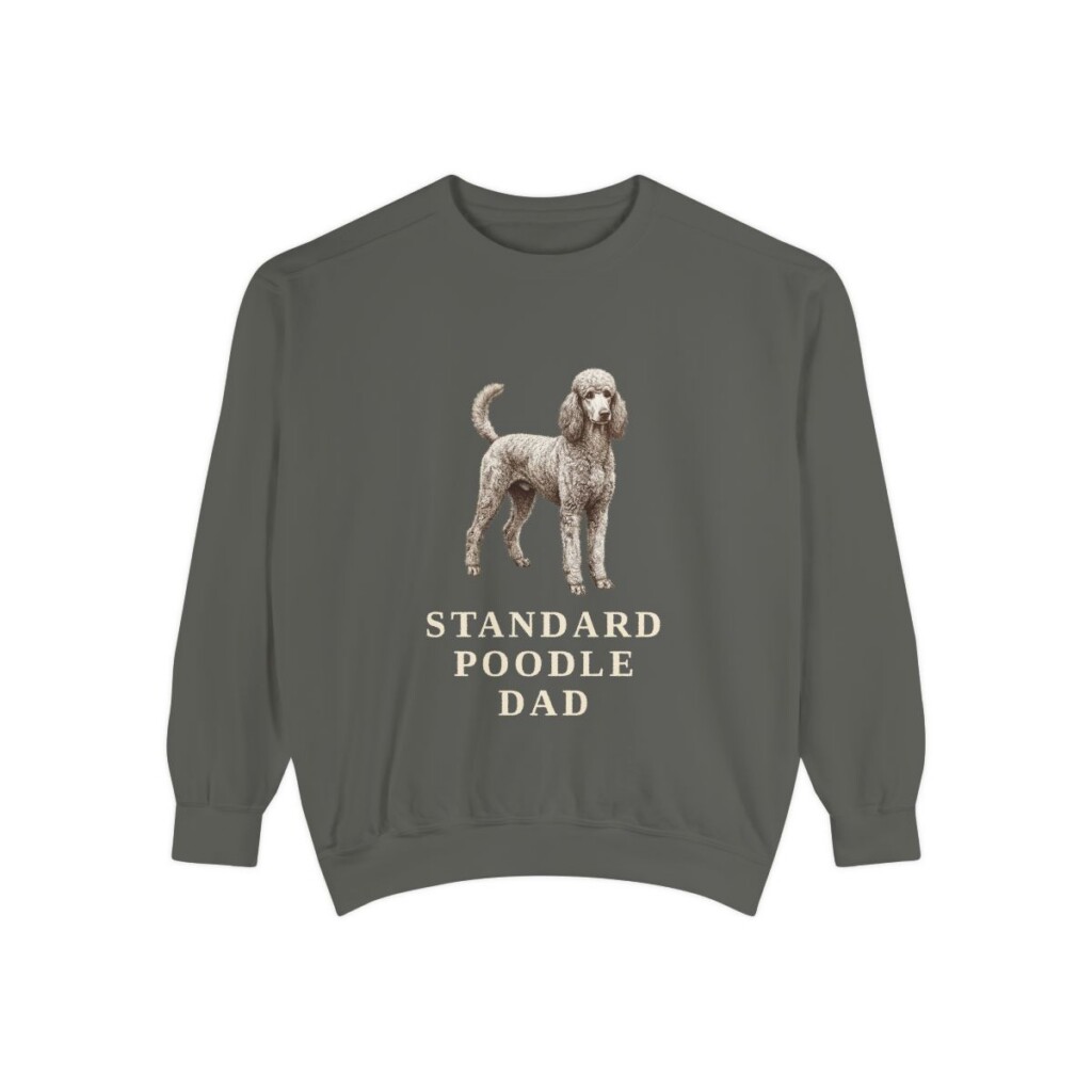 Standard Poodle Dad Sweatshirt, Pepper, front view