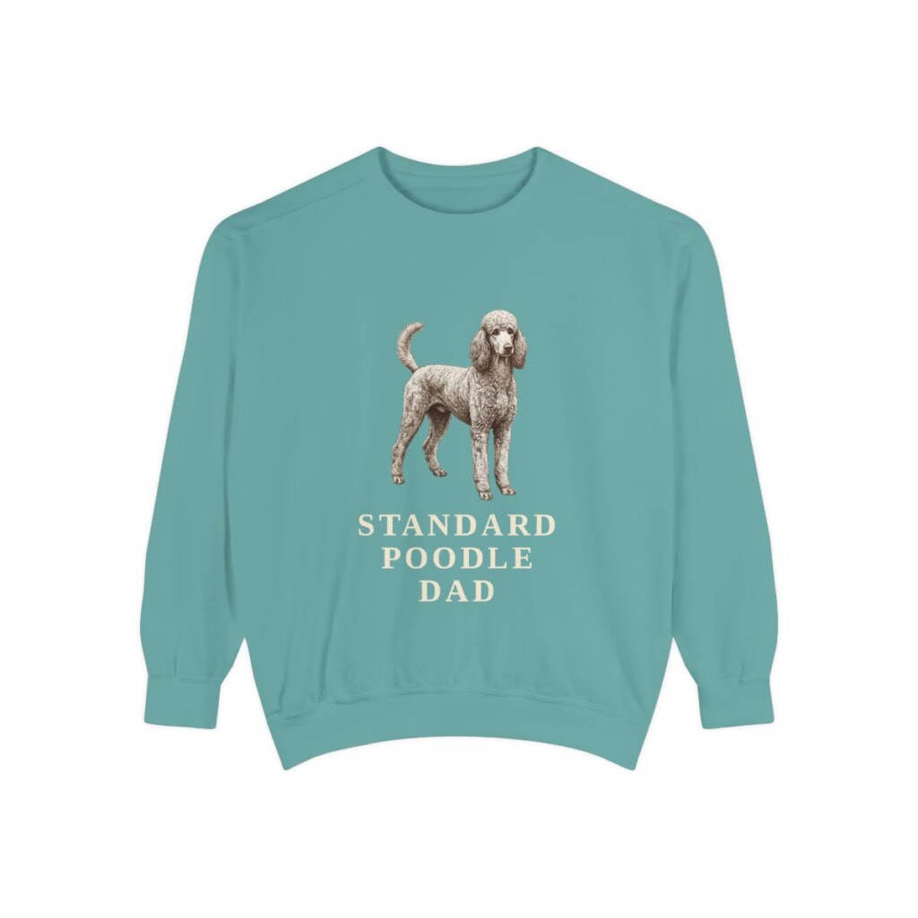 Standard Poodle Dad Sweatshirt, Seafoam, front view