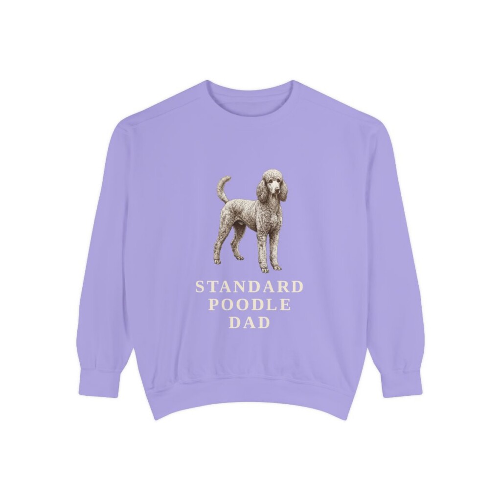 Standard Poodle Dad Sweatshirt, Violet, front view