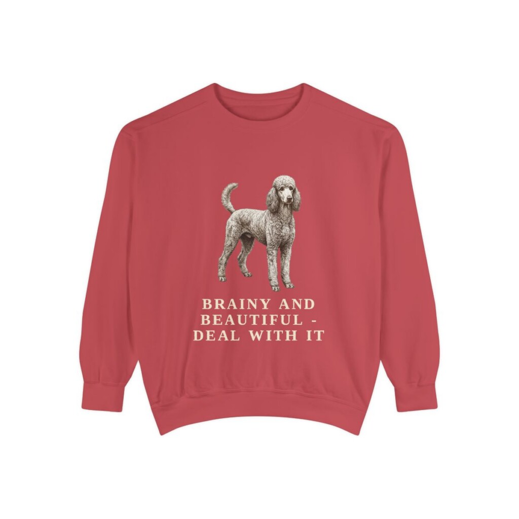 Standard Poodle Humor Sweatshirt, Crimson, front view