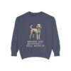 Standard Poodle Humor Sweatshirt, Denim, front view