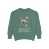 Standard Poodle Humor Sweatshirt, Light Green, front view