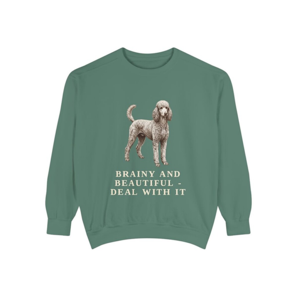 Standard Poodle Humor Sweatshirt, Light Green, front view