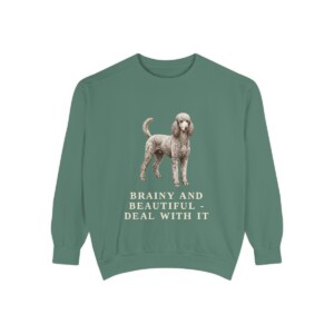 Standard Poodle Humor Sweatshirt, Light Green, front view