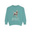 Standard Poodle Humor Sweatshirt, Seafoam, front view