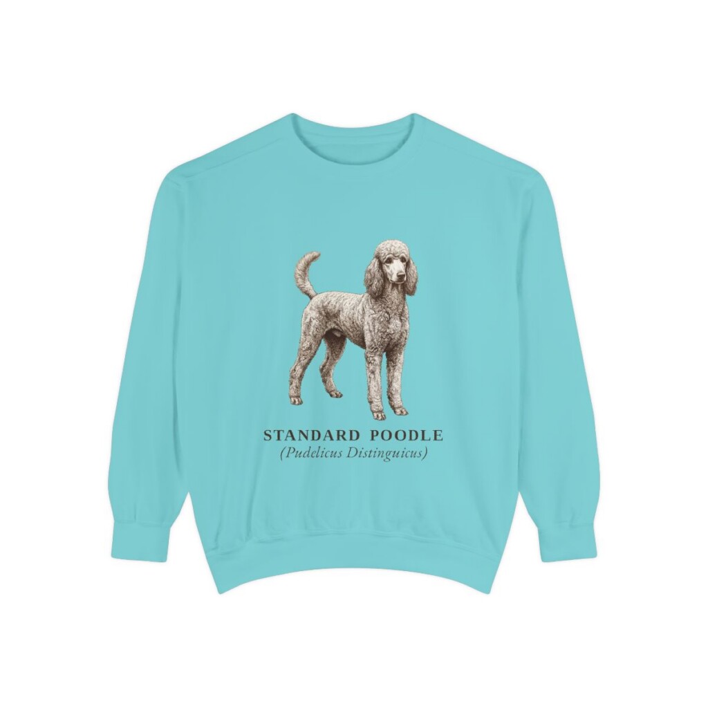 Standard Poodle Latin Sweatshirt, Chalky Mint, front view