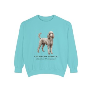 Standard Poodle Latin Sweatshirt, Chalky Mint, front view