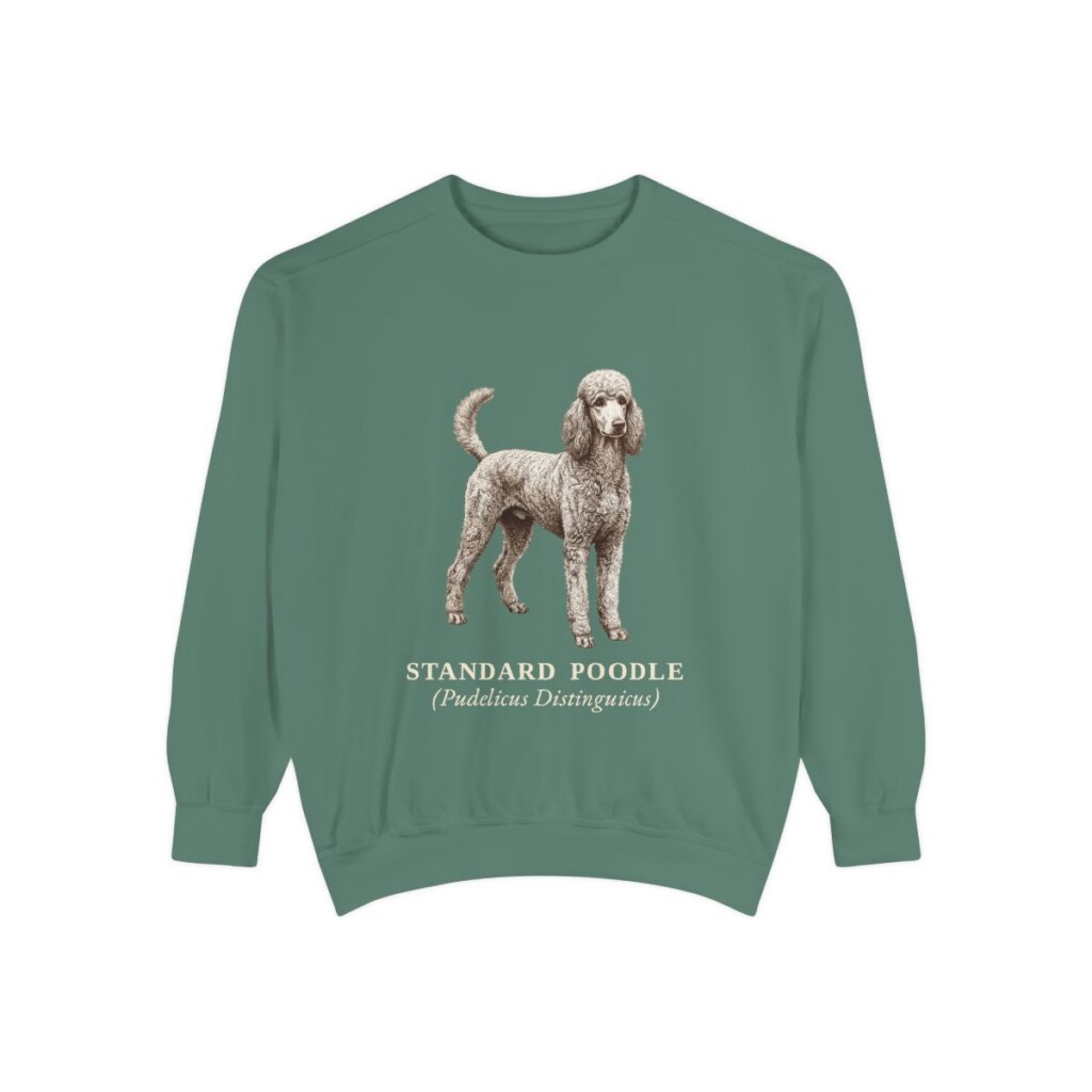 Standard Poodle Latin Sweatshirt, Light Green, front view