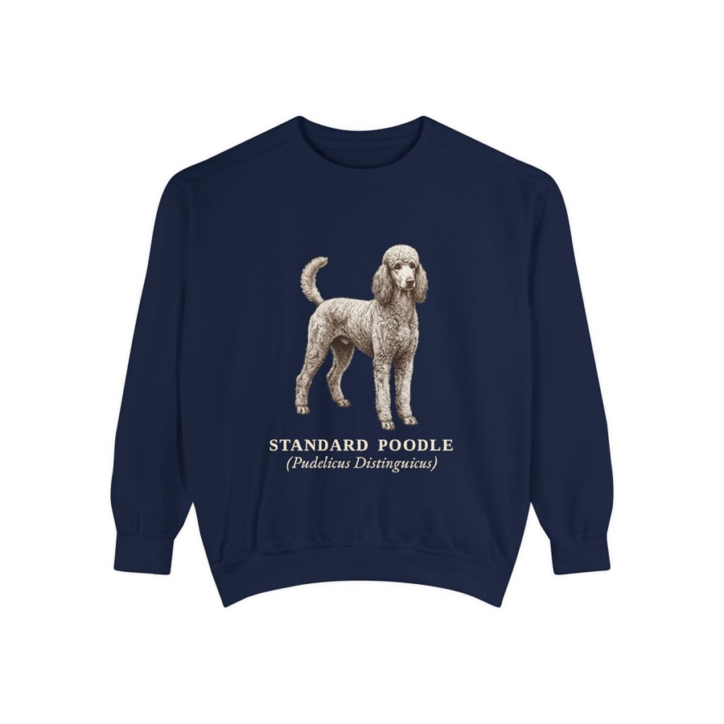 Standard Poodle Latin Sweatshirt, True Navy, front view