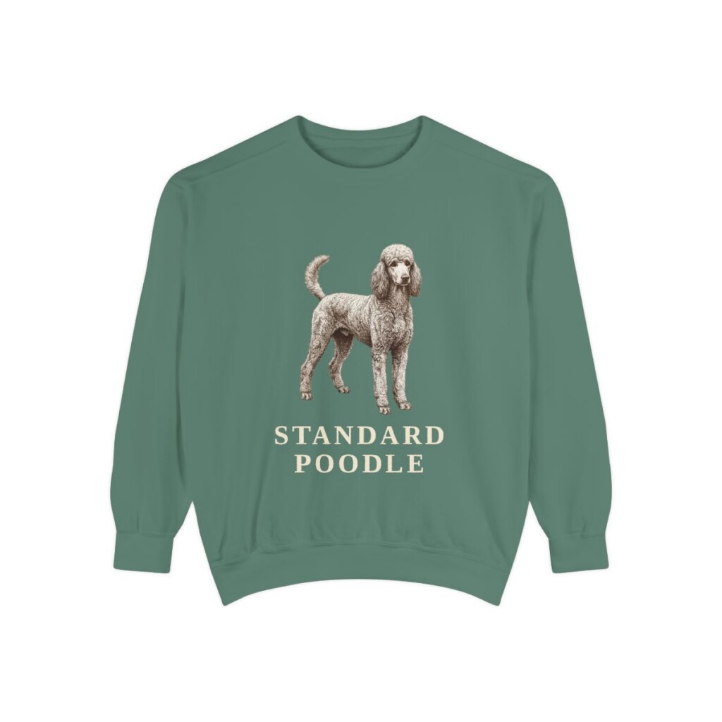 Standard Poodle Sweatshirt, Light Green, front view