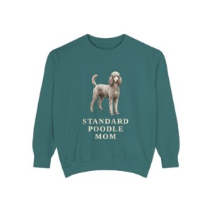 Standard Poodle Mom Sweatshirt, Blue Spruce, front view