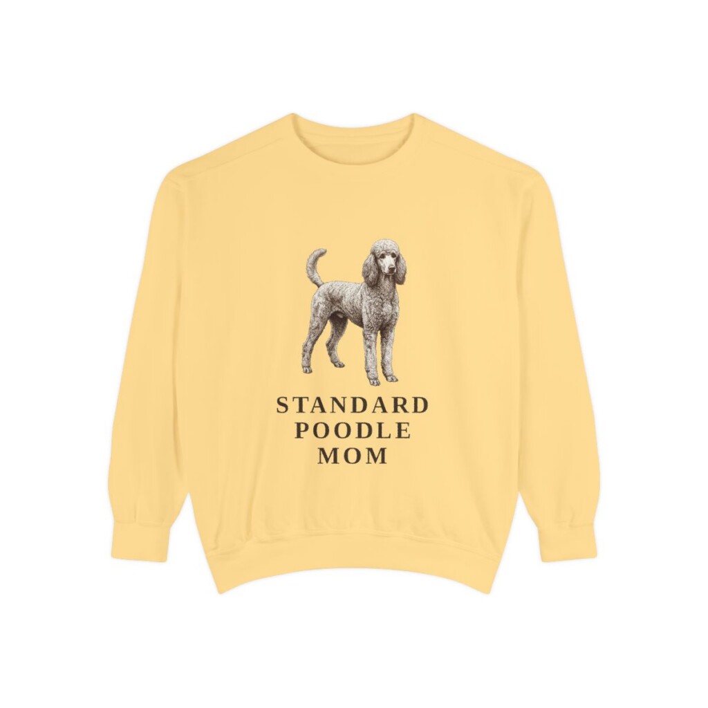 Standard Poodle Mom Sweatshirt, Butter, front view