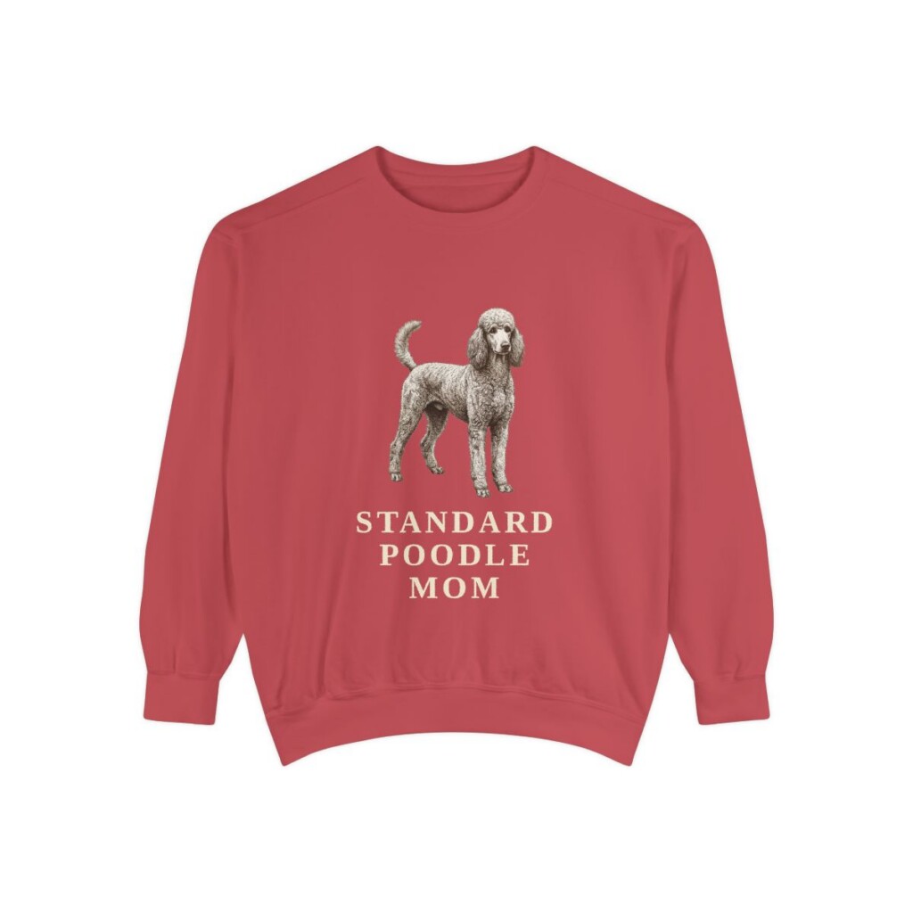 Standard Poodle Mom Sweatshirt, Crimson, front view