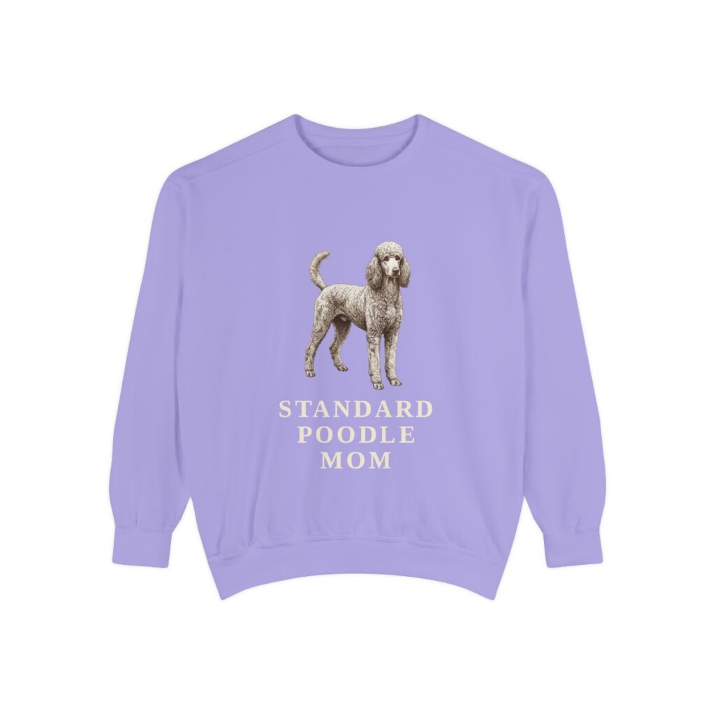 Standard Poodle Mom Sweatshirt, Violet, front view