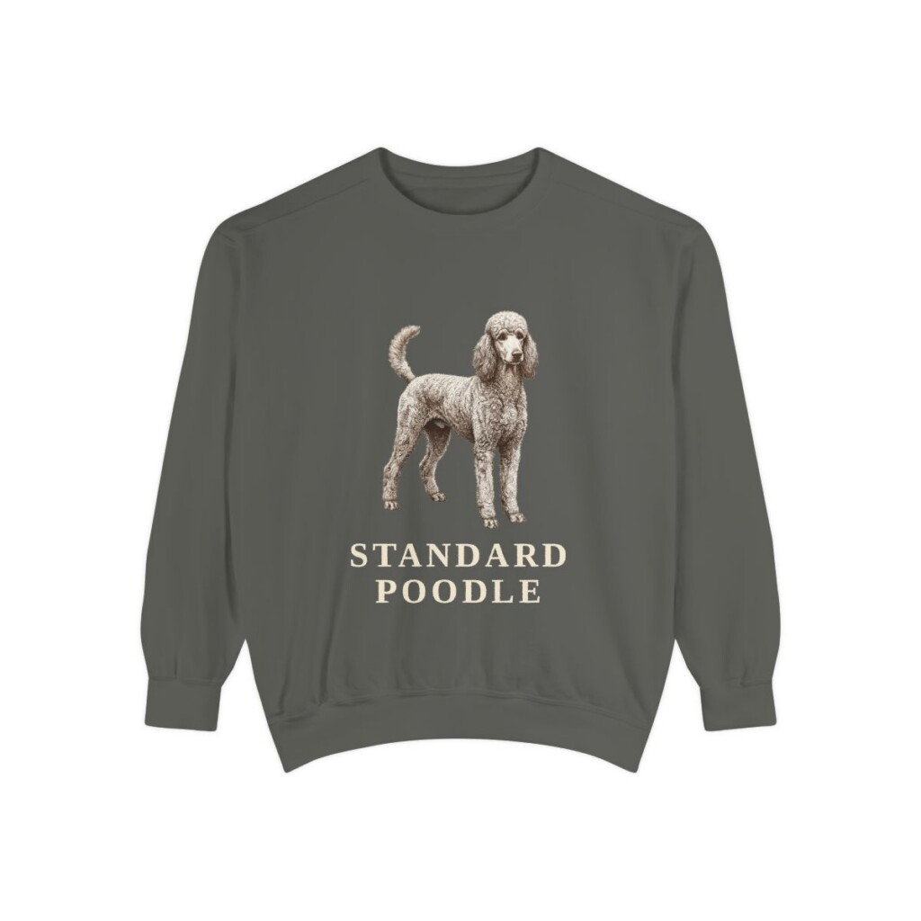 Standard Poodle Sweatshirt, Pepper, front view