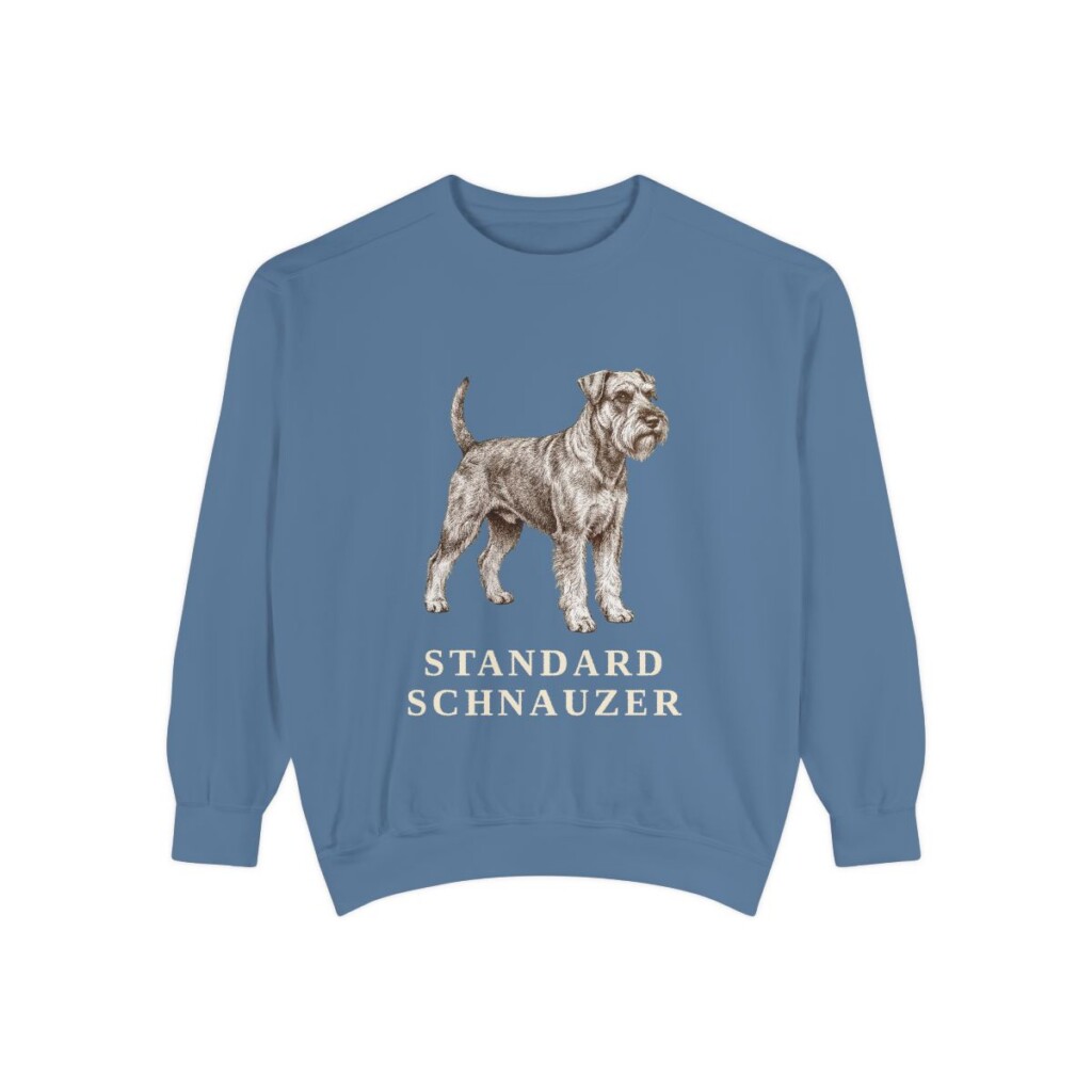 Standard Schnauzer Sweatshirt, Blue Jean, front view
