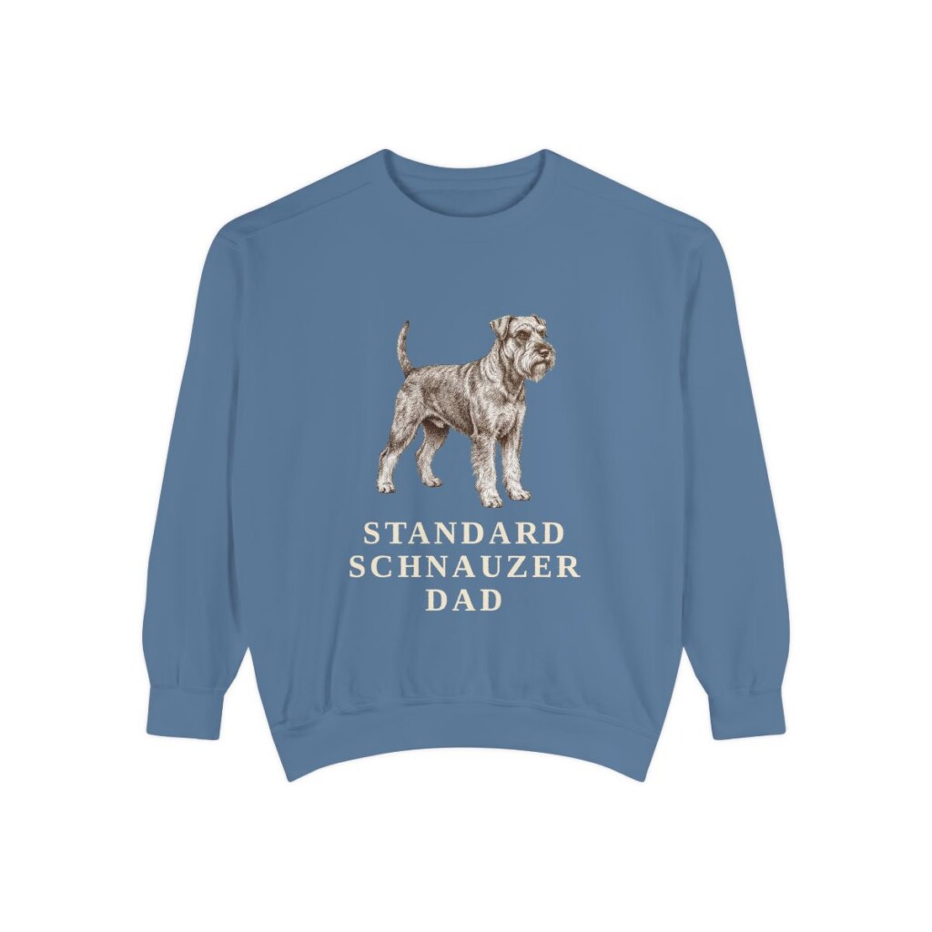 Standard Schnauzer Dad Sweatshirt, Blue Jean, front view