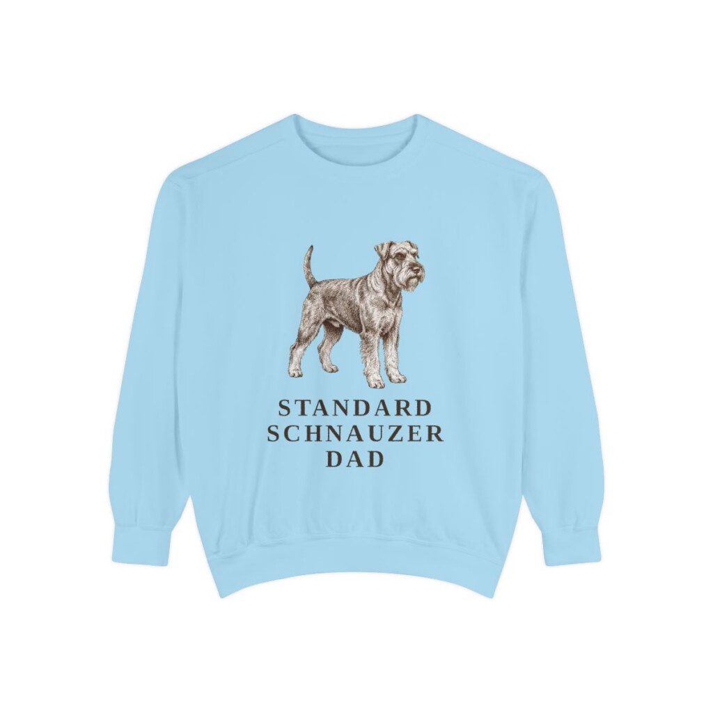 Standard Schnauzer Dad Sweatshirt, Chambray, front view