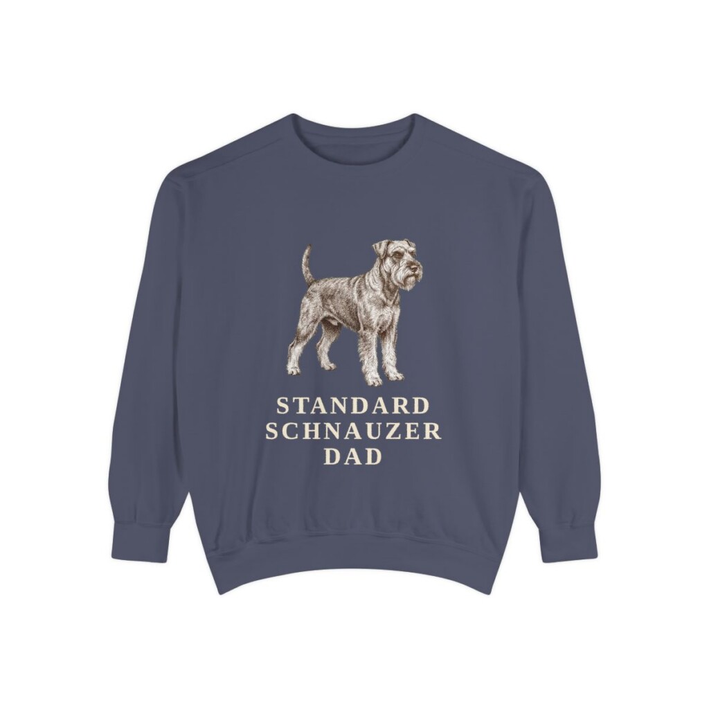 Standard Schnauzer Dad Sweatshirt, Denim, front view