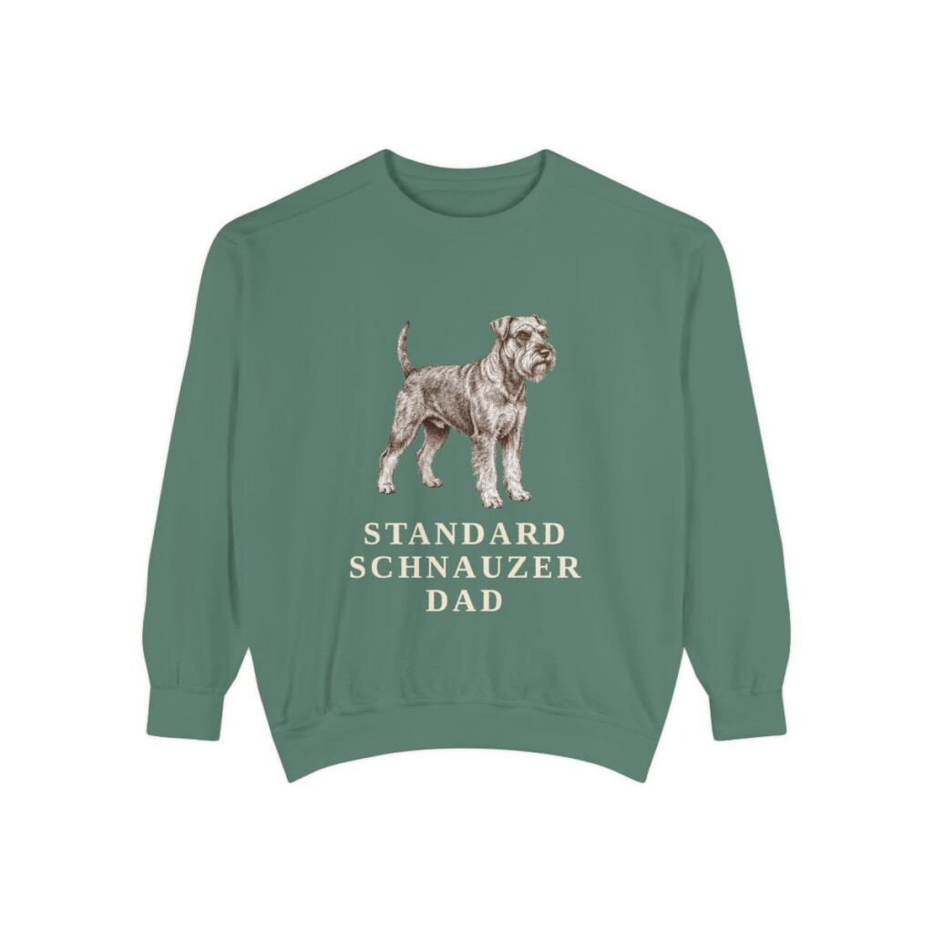 Standard Schnauzer Dad Sweatshirt, Light Green, front view