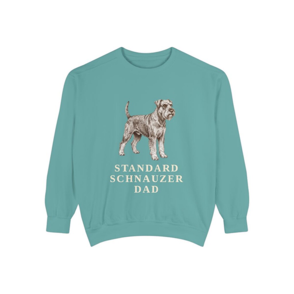 Standard Schnauzer Dad Sweatshirt, Seafoam, front view