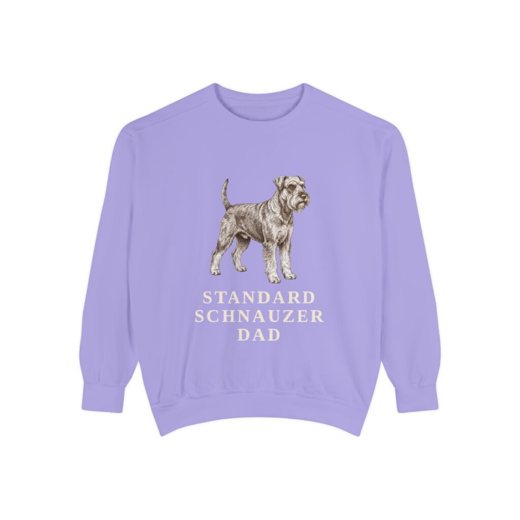 Standard Schnauzer Dad Sweatshirt, Violet, front view