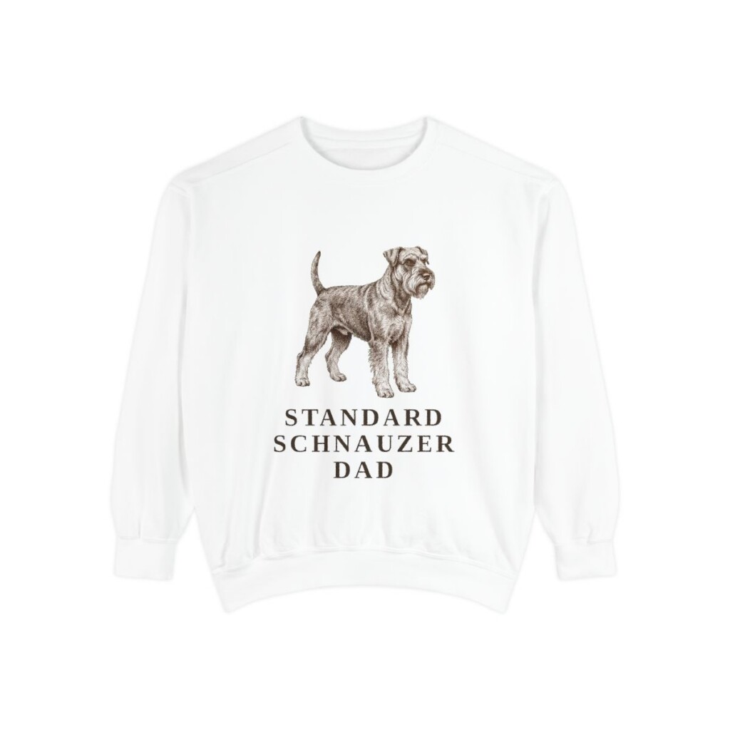 Standard Schnauzer Dad Sweatshirt, White, front view