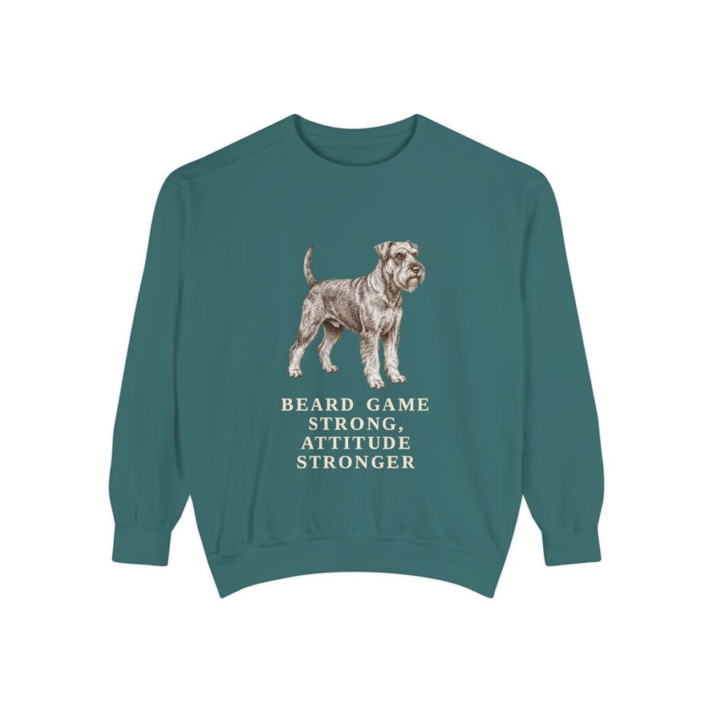 Standard Schnauzer Humor Sweatshirt, Blue Spruce, front view